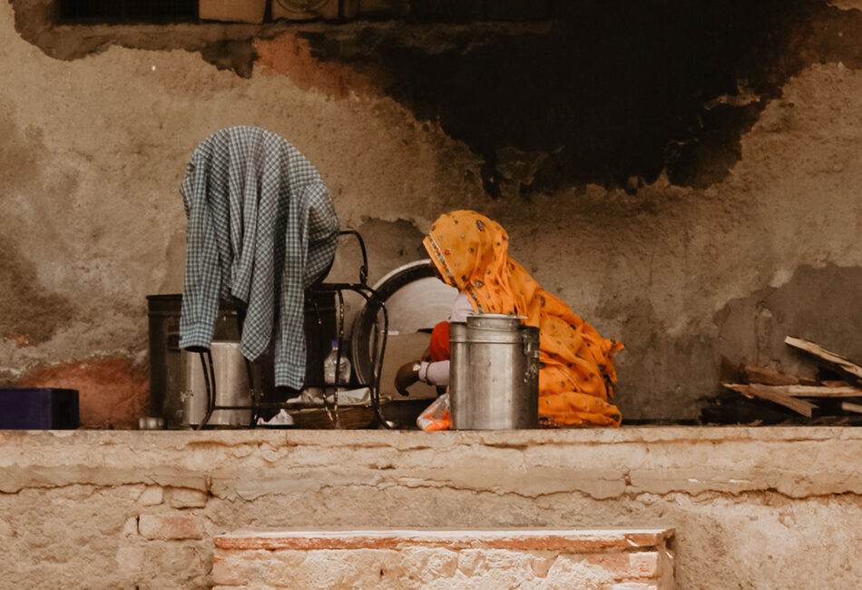 Woman doing household work